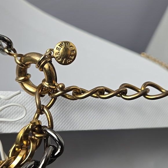 J .Crew Rera Gold and Black Chain Necklace with 3D Floral Accents - Picture 15 of 16